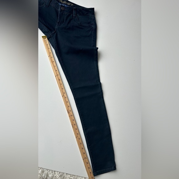 American Rag Cie Dark Blue Green Low Rise Skinny Soft Stretch Jeans Juniors 7R - Picture 8 of 10